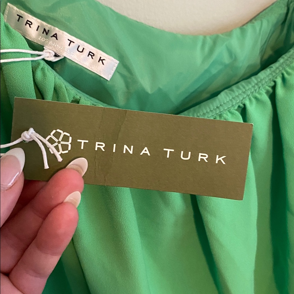 Trina Turk Women’s Green One Shoulder Mini Dress Size XS NWT - Picture 6 of 8